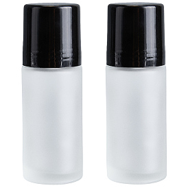 2шт. матовый стеклянный пустой флакон для духов, с пластиковым шариком и пластиковыми колпачками, многоразовая бутылка