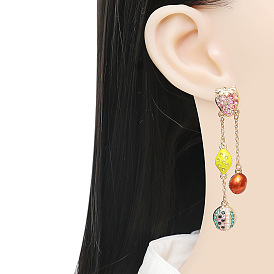 Boho Tassel Earrings with Fruit Charms for Women by JURAN