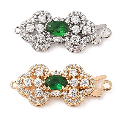 Латунный микропаве, прозрачный стеклянный крючок с кубическим цирконием и застежкой S-образный крючок, без кадмия, без никеля и без свинца, зелёные