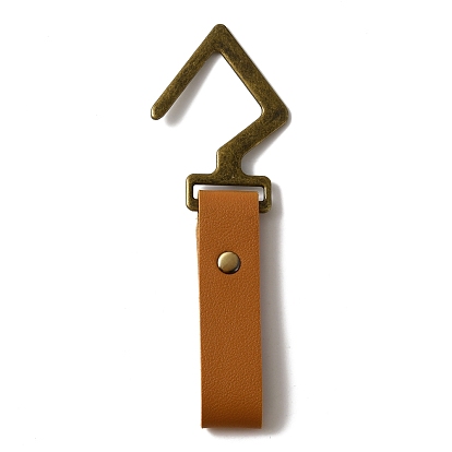 PU Leather Hook Hangers, Portable Hiking Hanger, Hanging Strap Hook, with Iron Hooks, for Tripod, Outdoor Camping Supplies