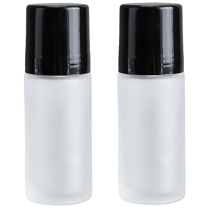 2шт. матовый стеклянный пустой флакон для духов, с пластиковым шариком и пластиковыми колпачками, многоразовая бутылка