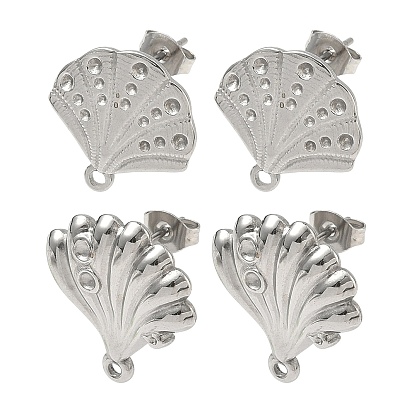 304 Выводы серьги из нержавеющей стали шпилька, формы раковины, с петлей