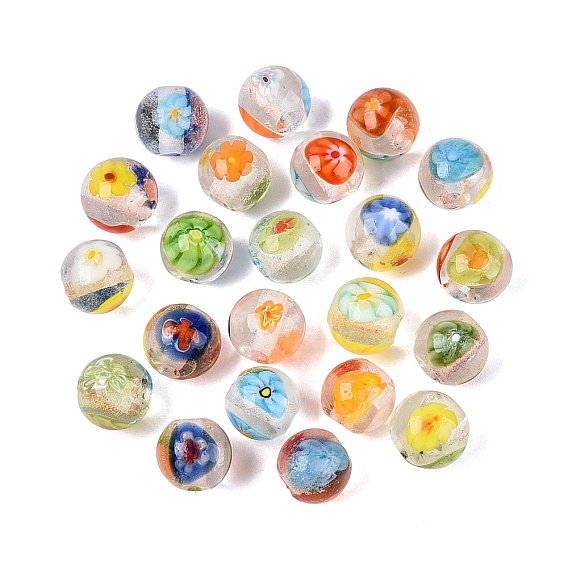 Ручной Millefiori Стеклянные круглые бусины