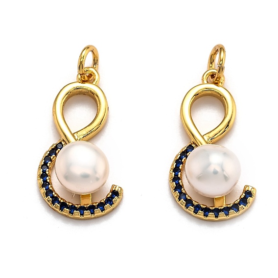 Латунные микро проложить кубического циркония подвески, долговечный, с жемчугом, символ &