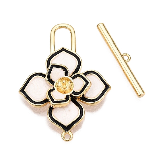 Латуни Переключить застежками, без кадмия, без никеля и без свинца, с эмалью, цветок