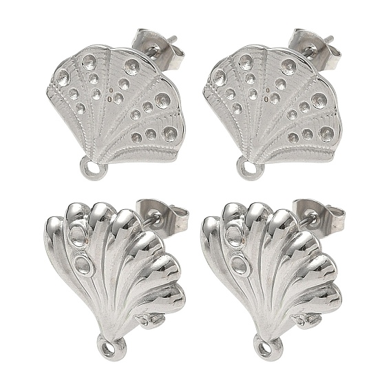 304 Выводы серьги из нержавеющей стали шпилька, формы раковины, с петлей