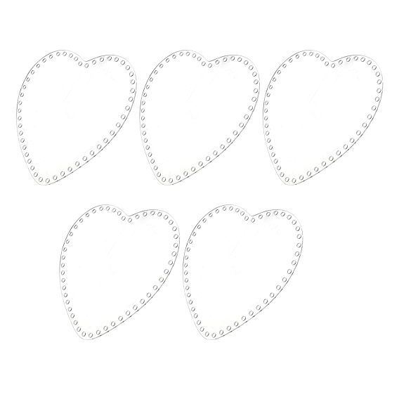 Transparent Acrylic Basket Bottoms, Crochet Basket Base, for Basket Weaving Supplies and Home Decor Craft, Heart