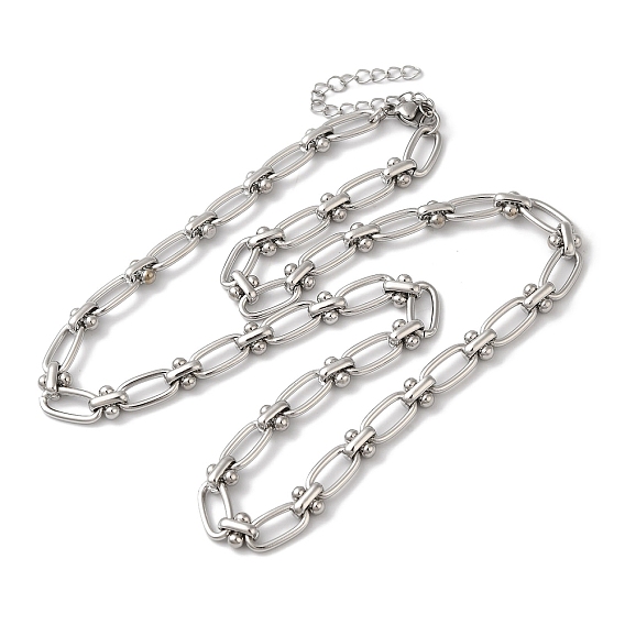 Non-Tarnish 304 Stainless Steel Oval Links Necklace for Women