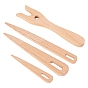 Wooden Knitting Fork and Big Eye Needle Sets, for DIY Kniting, Bracelet, Weaving Tool