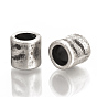 Tibetan Style Alloy Beads, Matte Style, Cadmium Free & Nickel Free & Lead Free, Column, Thailand 925 Sterling Silver Plated
