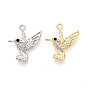 Подвески из сплава и страза, птица, без свинца и без кадмия