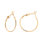 Brass Hoop Earrings,Real 18K Gold Plated