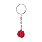 Harz keychain, mit  eisernem Zubehör, karminroten Blüten