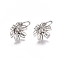 304 Stainless Steel Leverback Earring Findings, Flower