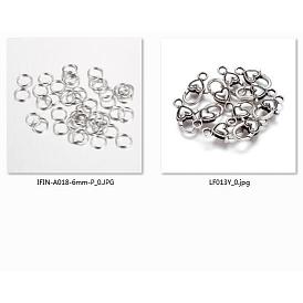 Tibetan Style Heart Alloy Lobster Claw Clasps, Lead Free & Cadmium Free & Nickel Free, with Iron Open Jump Rings