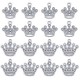 40шт 2 стиль цинковый сплав с подвесками из хрустальных страз, корона прелести