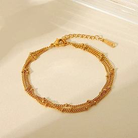 Многослойные браслеты-спутнички из нержавеющей стали для женщин