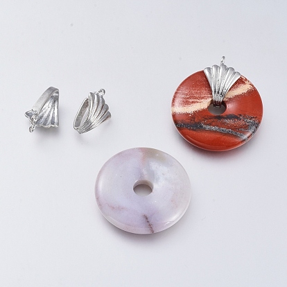 Rack Plating Brass Donut Bails, Donuthalter, Fit For Pi Disc Pendants Jewelry Making, Fan Shape