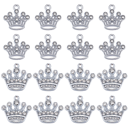 40шт 2 стиль цинковый сплав с подвесками из хрустальных страз, корона прелести