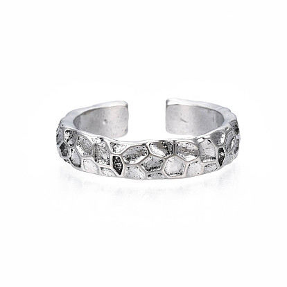 Alloy Textured Open Cuff Ring for Women, Cadmium Free & Lead Free
