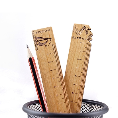 China Factory Wooden Rulers, Sewing Tools, Rectangle with Laser Cut Pattern  185x24x4mm in bulk online 