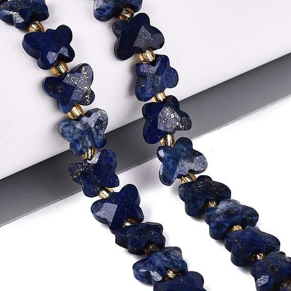 Naturales lapis lazuli teñidos perlas hebras, mariposa, con granos de la semilla
