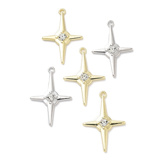 Подвески из сплава со стразами, без свинца, без кадмии и без никеля, звезда