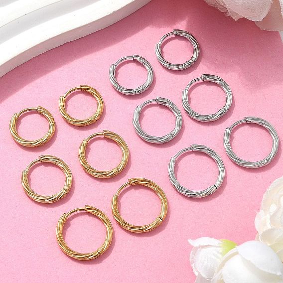 304 серьги-кольца из нержавеющей стали для женщин