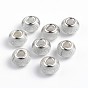 Large Hole Resin European Beads, with Silver Color Plated Brass Double Cores, Rondelle, 14x9mm, Hole: 5mm