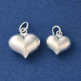 925 Sterling Silver Heart Charms with Jump Rings