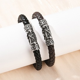 Плетеные браслеты из микрофибры для мужчин и женщин, с 304 из нержавеющей стали магнитные застежки