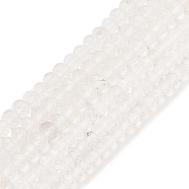 De perlas de cristal de cuarzo natural hebras, facetados, cuentas de cristal de roca rondelle