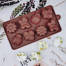 Flower & Bees & Butterfly DIY Silicone Molds, Fondant Molds, Resin Casting Molds, for Chocolate, Candy, UV Resin & Epoxy Resin Craft Making