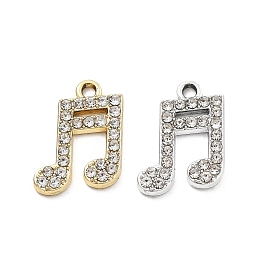 Подвески из сплава и страза, УФ-покрытием, музыкальная нота