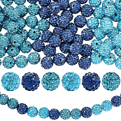 90 шт 3 стили вымощают диско-шар бусины, Бусины со стразами, полимерная глина , круглые