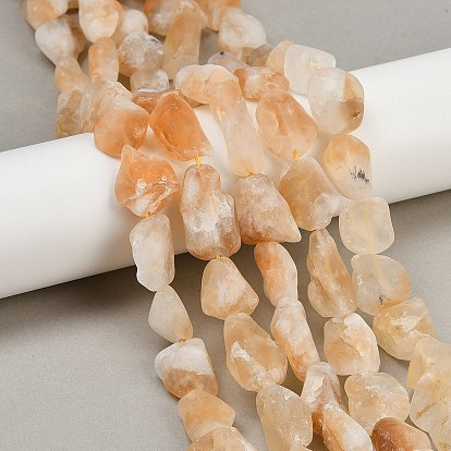 Матовые необработанные грубые нагретые натуральные цитриновые бусины, самородки