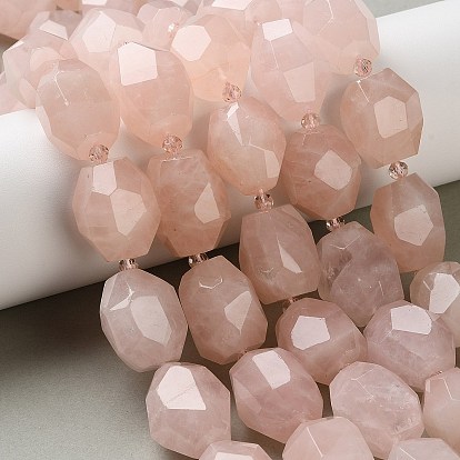 Природного розового кварца нитей бисера, граненые, самородки, с бисером