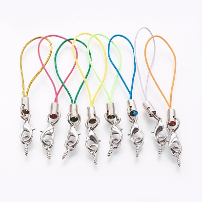 Нейлоновый шнур мобильные ремни, с железной винтовой скобой, Сплав когтя омара застежками и латуни мозг заканчивается