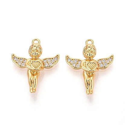 Латунные микро проложить кубического циркония подвески, ангел, долговечный, без никеля 