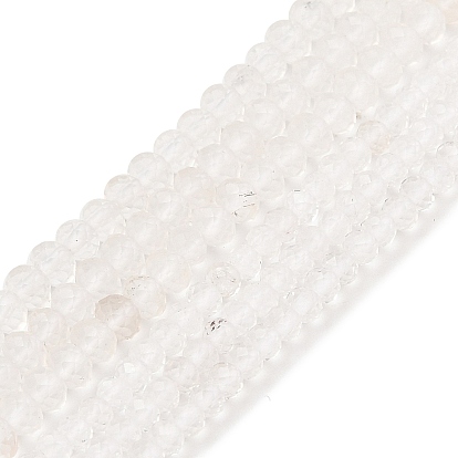 De perlas de cristal de cuarzo natural hebras, facetados, cuentas de cristal de roca rondelle