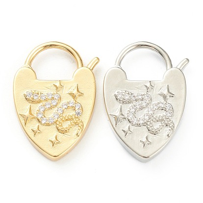 Застежки из латуни с микропейвом и прозрачным фианитом, для изготовления ожерелий, долговечный, змея и звезда