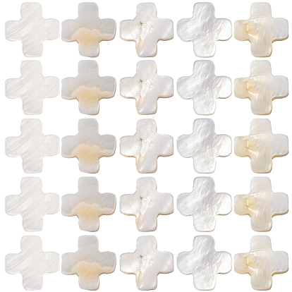 60 шт натуральные пресноводные бусины из ракушек, крестик