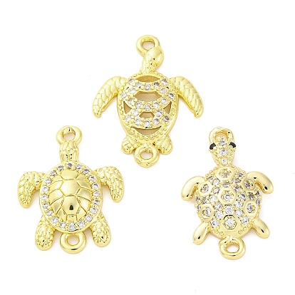 Шармы-соединители из латуни с микропаве из прозрачного кубического циркония, без кадмия и без свинца, ссылки на черепаху
