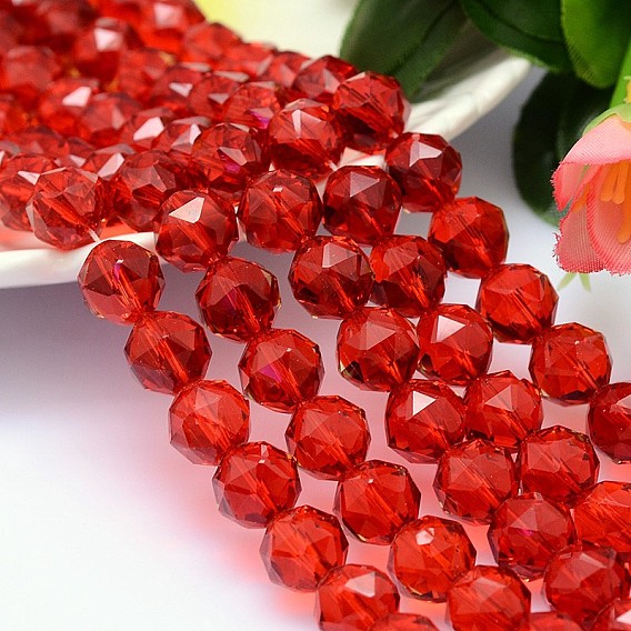 Faceted Round K9 Glass, Imitation Austrian Crystal Bead Strands, Grade AAA