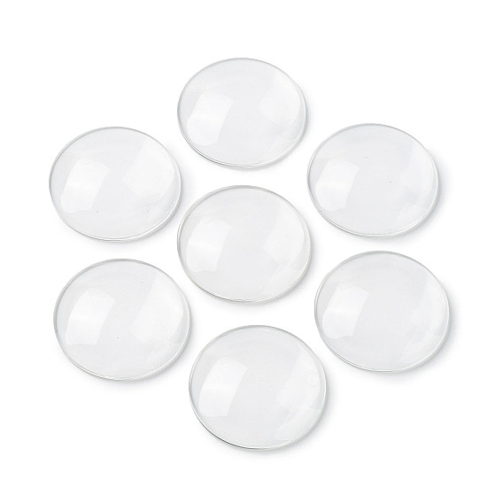 (Defective Closeout Sale: Scratch) Transparent Glass Cabochons, Clear Dome Cabochon for Cameo Photo Pendant Jewelry Making