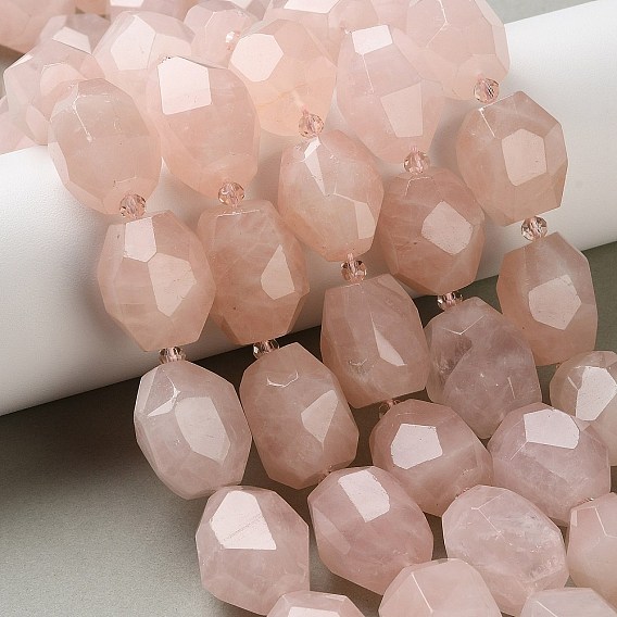 Природного розового кварца нитей бисера, граненые, самородки, с бисером