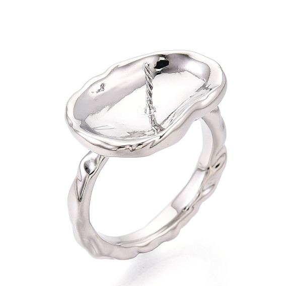 Овальные латунные оправы для колец, за половину пробурено бисера