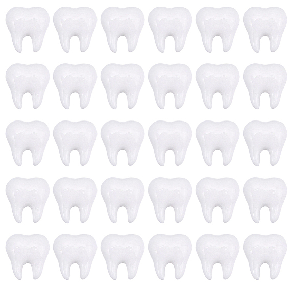 80Pcs Opaque Resin Cabochons, Tooth