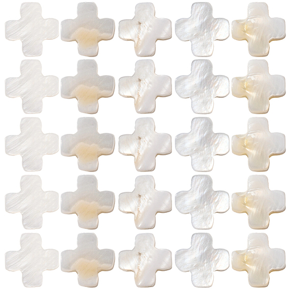60 шт натуральные пресноводные бусины из ракушек, крестик