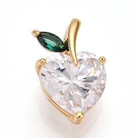 Латунные микро проложить кубического циркония прелести, сердце